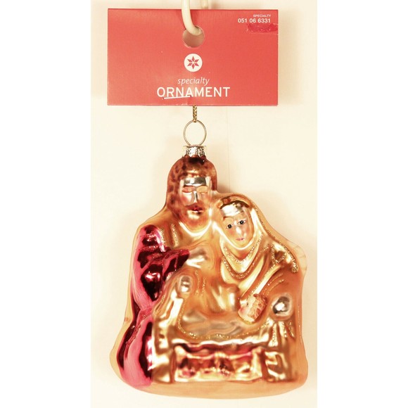 Target Glass Nativity Scene Ornament 4.5" Mary Joseph Baby Jesus Christmas NEW - Picture 1 of 7